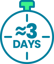 Approximately 3 days half-life icon